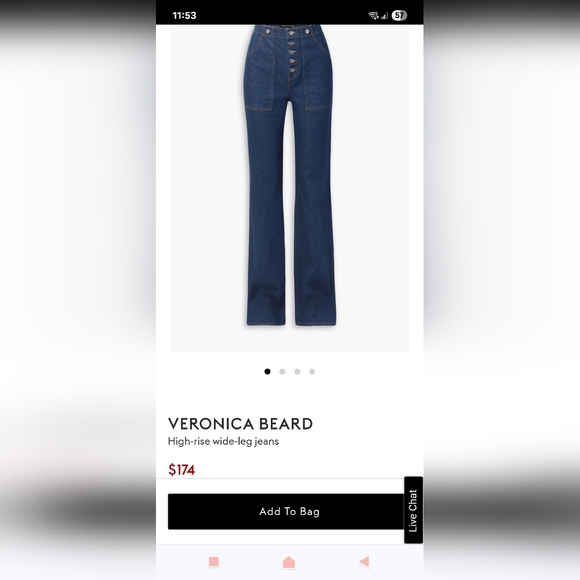 Veronica Beard Dark Blue Flare Jeans - Picture 4 of 6